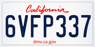 CA license plate 6VFP337