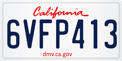 CA license plate 6VFP413