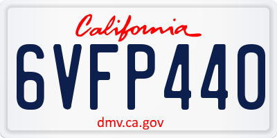 CA license plate 6VFP440