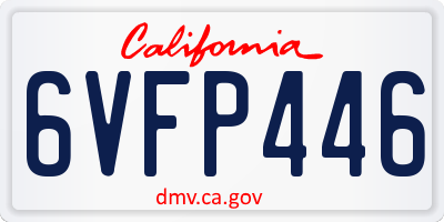 CA license plate 6VFP446