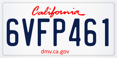 CA license plate 6VFP461