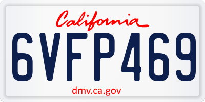 CA license plate 6VFP469