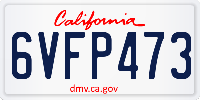 CA license plate 6VFP473