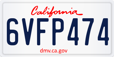 CA license plate 6VFP474