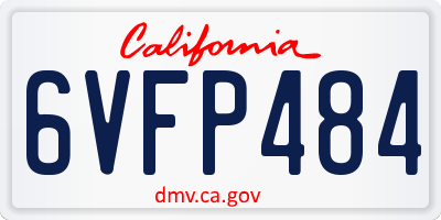 CA license plate 6VFP484