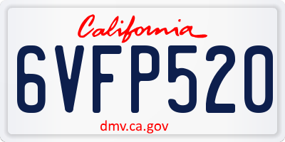 CA license plate 6VFP520