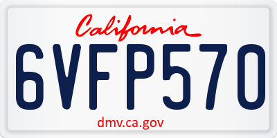 CA license plate 6VFP570