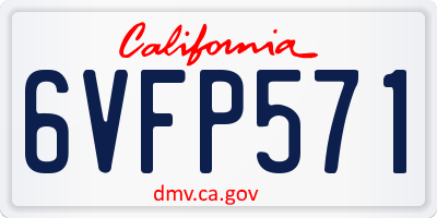 CA license plate 6VFP571
