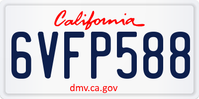 CA license plate 6VFP588