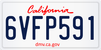 CA license plate 6VFP591