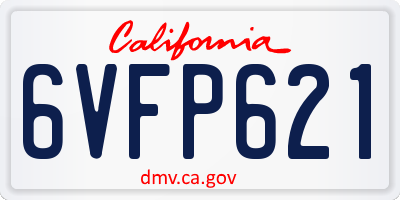 CA license plate 6VFP621