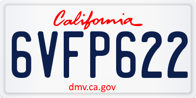 CA license plate 6VFP622
