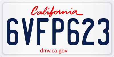 CA license plate 6VFP623