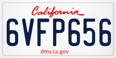 CA license plate 6VFP656