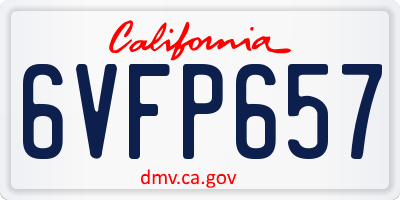 CA license plate 6VFP657