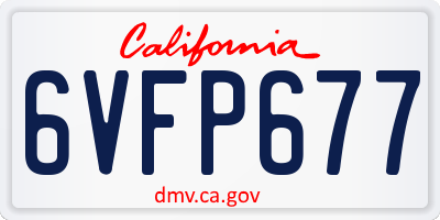 CA license plate 6VFP677