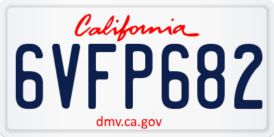 CA license plate 6VFP682
