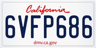 CA license plate 6VFP686