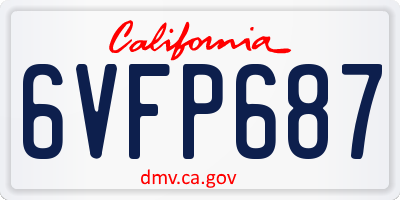 CA license plate 6VFP687