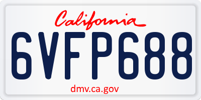 CA license plate 6VFP688