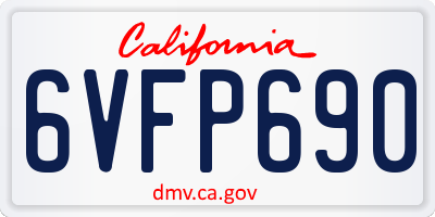 CA license plate 6VFP690