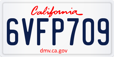 CA license plate 6VFP709