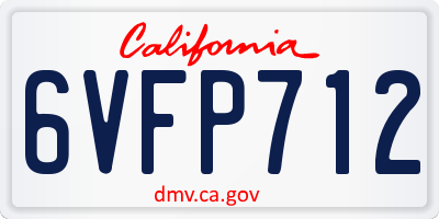 CA license plate 6VFP712