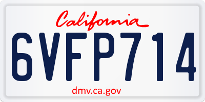 CA license plate 6VFP714