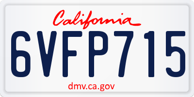 CA license plate 6VFP715