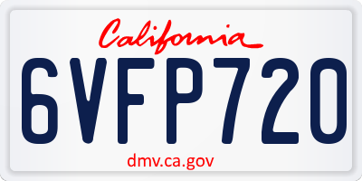 CA license plate 6VFP720