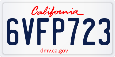 CA license plate 6VFP723