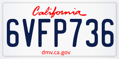 CA license plate 6VFP736