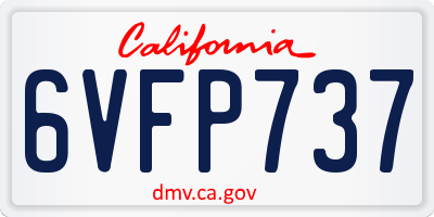 CA license plate 6VFP737