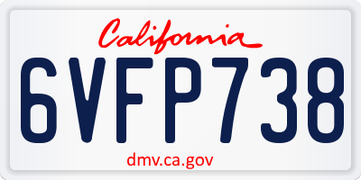 CA license plate 6VFP738