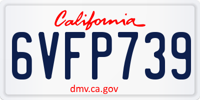 CA license plate 6VFP739