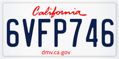 CA license plate 6VFP746