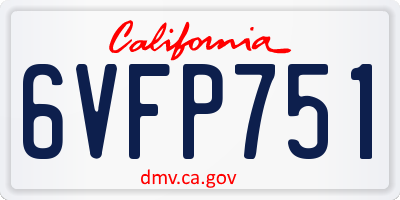CA license plate 6VFP751