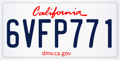 CA license plate 6VFP771