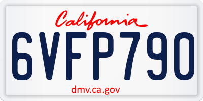 CA license plate 6VFP790