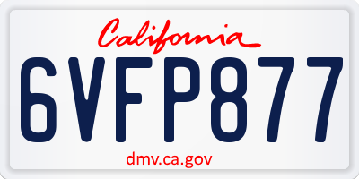 CA license plate 6VFP877
