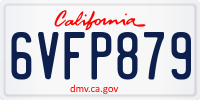CA license plate 6VFP879