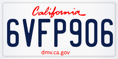 CA license plate 6VFP906