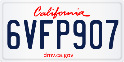 CA license plate 6VFP907