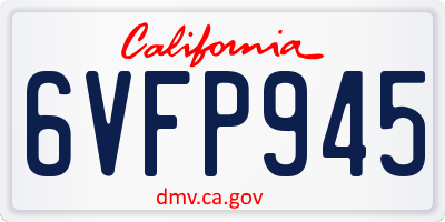 CA license plate 6VFP945
