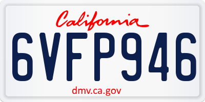 CA license plate 6VFP946