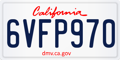 CA license plate 6VFP970