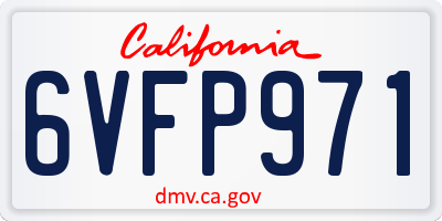 CA license plate 6VFP971