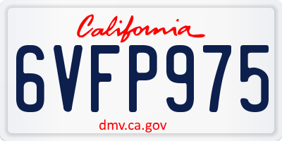 CA license plate 6VFP975