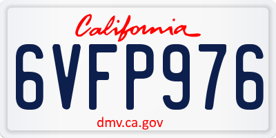 CA license plate 6VFP976