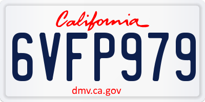 CA license plate 6VFP979